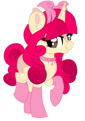 Size: 1512x2150 | Tagged: safe, artist:sajimex, imported from derpibooru, oc, oc only, oc:aria (min), pony, unicorn, bow, clothes, collar, dissociative identity disorder, reference used, simple background, socks, solo, transparent background