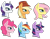 Size: 1007x793 | Tagged: artist needed, safe, artist:anthracksthepony, imported from derpibooru, applejack, fluttershy, pinkie pie, rainbow dash, rarity, twilight sparkle, earth pony, pegasus, pony, unicorn, bust, female, grin, mane six, mare, profile, smiling, teeth