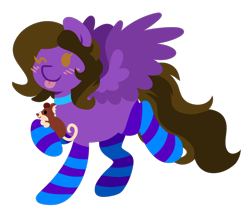 Size: 1728x1472 | Tagged: safe, artist:amazing-artsong, imported from derpibooru, oc, oc only, oc:hannah rainboom, mouse, pegasus, pony, chibi, clothes, female, mare, one eye closed, simple background, socks, solo, striped socks, tongue out, transparent background, wink