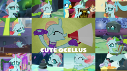 Size: 1280x721 | Tagged: safe, edit, edited screencap, editor:quoterific, imported from derpibooru, screencap, gallus, ocellus, thorax, yona, changedling, changeling, yak, 2 4 6 greaaat, a matter of principals, marks for effort, school daze, season 8, season 9, the hearth's warming club, uprooted, what lies beneath, spoiler:s08, spoiler:s09, book, cute, diaocelles, friendship student, king thorax, pillow