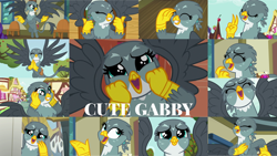 Size: 1280x721 | Tagged: safe, edit, edited screencap, editor:quoterific, imported from derpibooru, screencap, gabby, rarity, dragon dropped, season 6, season 9, the fault in our cutie marks, spoiler:s09, cute, gabbybetes, solo focus