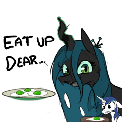 Size: 1800x1800 | Tagged: safe, artist:tjpones edits, edit, imported from derpibooru, queen chrysalis, shining armor, changeling, changeling queen, pony, unicorn, changeling egg, colored, egg, female, floppy ears, fried egg, green eggs, green eggs and ham, green eggs and no ham, infidelity, macro, male, shining chrysalis, shipping, simple background, stallion, straight, white background, you have to eat all the eggs