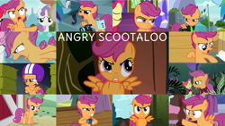 Size: 1280x720 | Tagged: safe, edit, edited screencap, editor:quoterific, imported from derpibooru, screencap, apple bloom, applejack, rainbow dash, scootaloo, sweetie belle, earth pony, pegasus, pony, seapony (g4), unicorn, growing up is hard to do, marks and recreation, on your marks, one bad apple, parental glideance, school raze, season 1, season 3, season 8, season 9, stare master, surf and/or turf, the fault in our cutie marks, the last crusade, the return of harmony, the show stoppers, the washouts (episode), spoiler:s08, spoiler:s09, angry, bipedal, camera, crying, cute, cute when angry, cutealoo, cutie mark crusaders, eyes closed, female, gritted teeth, helmet, madorable, night, offscreen character, open mouth, raised hoof, scootaloo is not amused, tears of anger, teeth, telescope, the washouts, tongue out, unamused