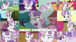 Size: 1280x719 | Tagged: safe, edit, edited screencap, editor:quoterific, imported from derpibooru, screencap, apple bloom, granny smith, rarity, scootaloo, sweetie belle, earth pony, pegasus, pony, unicorn, for whom the sweetie belle toils, forever filly, growing up is hard to do, hard to say anything, marks and recreation, on your marks, one bad apple, ponyville confidential, school raze, season 2, season 3, season 4, season 7, season 8, season 9, surf and/or turf, the big mac question, the return of harmony, twilight time, spoiler:s08, spoiler:s09, angry, apple bloom is not amused, apple bloom's bow, bow, cute, cutie mark, cutie mark crusaders, diasweetes, eyebrows, female, floppy ears, glare, glowing horn, hair bow, horn, horns, lip bite, madorable, magic, magic aura, narrowed eyes, puppy dog eyes, raised hoof, scootaloo is not amused, siblings, sisters, sweetie belle is not amused, telekinesis, twilight's castle, unamused