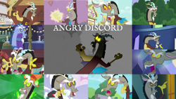 Size: 1280x721 | Tagged: safe, edit, edited screencap, editor:quoterific, imported from derpibooru, screencap, discord, draconequus, a matter of principals, discordant harmony, dungeons and discords, keep calm and flutter on, make new friends but keep discord, princess twilight sparkle (episode), season 2, season 3, season 4, season 5, season 6, season 7, season 8, season 9, the big mac question, the break up breakdown, the return of harmony, three's a crowd, to where and back again, twilight's kingdom, spoiler:s08, spoiler:s09, angry, blue flu, discord is not amused, eyebrows, glare, magic, male, narrowed eyes, solo, unamused