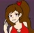 Size: 2048x2017 | Tagged: safe, artist:enash97, artist:rsa.fim, imported from derpibooru, oc, oc only, oc:whisper hope, human, brown hair, female, high res, humanized, humanized oc, long hair, not mlp related, red dress, red eyes, simple background, smiling, solo