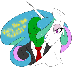 Size: 1566x1462 | Tagged: safe, artist:2hrnap, imported from derpibooru, imported from ponybooru, princess celestia, oc, oc:anon, alicorn, human, anonlestia, blushing, bust, canon x oc, clothes, looking at you, oc and canon, ponybooru import, simple background, suit, transparent background