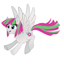 Size: 800x800 | Tagged: safe, artist:couratiel, imported from derpibooru, blossomforth, pegasus, pony, female, flying, mare, simple background, solo, spread wings, transparent background, wings