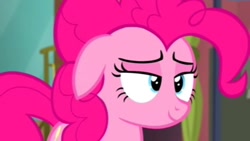 Size: 1013x570 | Tagged: safe, imported from derpibooru, screencap, pinkie pie, earth pony, pony, season 6, the gift of the maud pie, female, floppy ears, jpg, lidded eyes, mare, smiling, solo