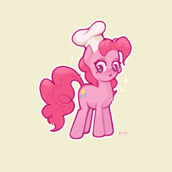 Size: 2000x2000 | Tagged: safe, artist:annna markarova, imported from derpibooru, pinkie pie, earth pony, pony, :<, boop, chef's hat, cute, diapinkes, female, hat, high res, mare, open mouth, photo, solo, uwu