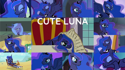 Size: 1280x719 | Tagged: safe, edit, edited screencap, editor:quoterific, imported from derpibooru, screencap, princess luna, alicorn, pony, a royal problem, between dark and dawn, bloom and gloom, do princesses dream of magic sheep, for whom the sweetie belle toils, friendship is magic, luna eclipsed, princess spike (episode), princess twilight sparkle (episode), season 1, season 3, season 7, season 9, sleepless in ponyville, the last problem, to where and back again, twilight's kingdom, spoiler:s09, alternate hairstyle, beach chair, chair, crossed legs, cute, eyes closed, female, grin, lunabetes, night, one eye closed, s1 luna, sad, sleeping, smiling, solo, wink