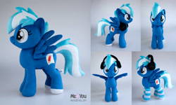 Size: 2200x1320 | Tagged: safe, artist:meplushyou, imported from derpibooru, oc, oc only, oc:exobass, pegasus, pony, female, headphones, irl, mare, photo, plushie, solo