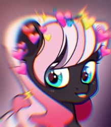 Size: 943x1080 | Tagged: safe, artist:futoomoidasena1, imported from derpibooru, oc, oc only, earth pony, pony, :p, chromatic aberration, heart, looking at you, raspberry, solo, tongue out