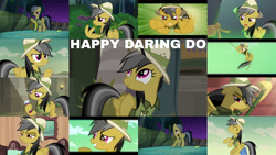 Size: 1280x721 | Tagged: safe, edit, edited screencap, editor:quoterific, imported from derpibooru, screencap, daring do, pegasus, daring don't, daring done?, daring doubt, read it and weep, stranger than fan fiction, clothes, cute, daring dorable, flashlight (object), rings of scorchero