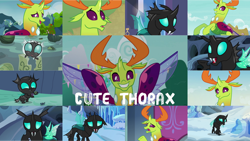 Size: 1280x721 | Tagged: safe, edit, edited screencap, editor:quoterific, imported from derpibooru, screencap, thorax, changedling, changeling, changeling larva, school daze, season 6, the times they are a changeling, to change a changeling, to where and back again, triple threat, changeling egg, cute, king thorax, male, solo, thorabetes, younger