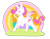 Size: 3042x2395 | Tagged: safe, artist:kirakiracalico, imported from derpibooru, honolu-loo, pegasus, pony, colored hooves, g3, high res, rainbow, raised hoof, smiling, solo, wings