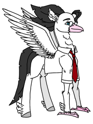 Size: 768x1024 | Tagged: safe, artist:agdapl, imported from derpibooru, classical hippogriff, hippogriff, crossover, glasses, hippogriffied, male, medic, necktie, simple background, solo, species swap, team fortress 2, white background