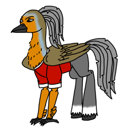 Size: 768x768 | Tagged: safe, artist:agdapl, imported from derpibooru, hippogriff, clothes, crossover, heavy weapons guy, hippogriffied, male, simple background, solo, species swap, team fortress 2, transparent background