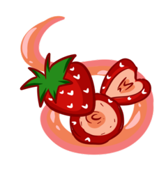 Size: 320x336 | Tagged: safe, alternate version, artist:smilesupsidedown, imported from derpibooru, oc, oc only, cutie mark, cutie mark only, food, no pony, simple background, strawberry, transparent background