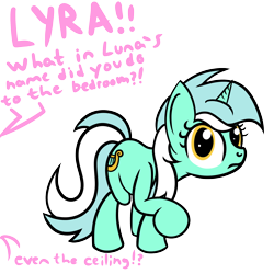 Size: 2000x2000 | Tagged: safe, artist:dafiltafish, imported from derpibooru, lyra heartstrings, pony, unicorn, comic:day by day, dialogue, high res, implied bon bon, l.u.l.s., noodle incident, pink text, simple background, sneaking, text, transparent background