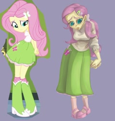 Size: 877x921 | Tagged: safe, artist:king_.emery, imported from derpibooru, fluttershy, equestria girls, clothes, duo, female, high heels, sad, scene interpretation, screencap reference, shoes, simple background, skirt, solo