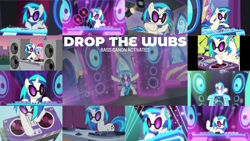 Size: 1280x720 | Tagged: safe, edit, edited screencap, editor:quoterific, imported from derpibooru, screencap, dj pon-3, pinkie pie, vinyl scratch, earth pony, pony, unicorn, a canterlot wedding, a horse shoe-in, celestial advice, fake it 'til you make it, grannies gone wild, slice of life (episode), suited for success, testing testing 1-2-3, the saddle row review, bipedal, bridesmaid dress, caption, clothes, dress, duo, duo female, female, glowing horn, gritted teeth, headphones, horn, magic, magic aura, record player, solo, speaker, speakers, teeth, text, turntable