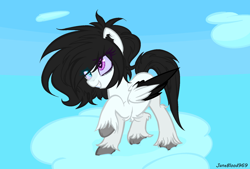 Size: 1726x1166 | Tagged: safe, artist:janeblood969, imported from derpibooru, oc, oc:jane blood, pegasus, cloud, pegasus oc, wings