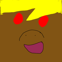 Size: 768x768 | Tagged: safe, artist:funny bones, imported from derpibooru, oc, oc:funny bones, 1000 hours in ms paint, bad at art, close-up, face, female, looking at you, mare, red eyes, smiling