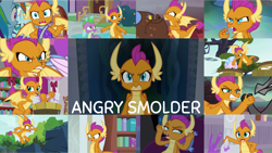 Size: 1280x721 | Tagged: safe, edit, edited screencap, editor:quoterific, imported from derpibooru, screencap, baff, clump, ocellus, rainbow dash, silverstream, smolder, spike, dragon, pegasus, pony, 2 4 6 greaaat, a rockhoof and a hard place, school daze, school raze, season 8, season 9, sweet and smoky, the hearth's warming club, uprooted, what lies beneath, spoiler:s08, spoiler:s09, angry, arm wrestling, cheerleader, cheerleader outfit, cheerleader smolder, clothes, coach rainbow dash, cute, cute when angry, i'm not cute, madorable, smolderbetes, wings