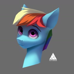 Size: 1705x1705 | Tagged: safe, artist:delta hronum, imported from derpibooru, rainbow dash, pegasus, pony, bust, cute, looking at you, male, portrait, rainbow blitz, rule 63, solo, stallion