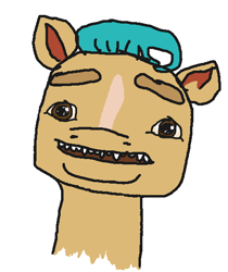 Size: 456x544 | Tagged: safe, anonymous artist, derpibooru exclusive, imported from derpibooru, hitch trailblazer, earth pony, pony, 1000 hours in gimp, cursed image, g5, not salmon, op is on drugs, shitposting, solo, wat, wtf