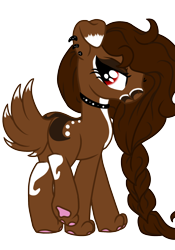 Size: 1304x1862 | Tagged: safe, artist:sajimex, imported from derpibooru, oc, oc:letitia (min), dog, dog pony, hybrid, pony, base used, collar, dissociative identity disorder, dogified, floppy ears, paw pads, paws, reference used, species swap, underpaw