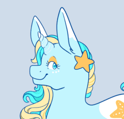 Size: 1280x1224 | Tagged: safe, artist:kirakiracalico, imported from derpibooru, oc, oc only, earth pony, pony, unicorn, animated, bow, bust, ear piercing, earth pony oc, eyelashes, female, freckles, gif, gray background, hair bow, horn, mare, multicolored hair, piercing, rainbow hair, simple background, smiling, sunglasses, unicorn oc