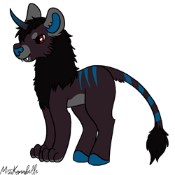 Size: 2000x2000 | Tagged: safe, artist:misskanabelle, imported from derpibooru, oc, oc only, cat, cat pony, hybrid, original species, high res, horn, male, offspring, parent:king sombra, parents:canon x oc, signature, simple background, solo, transparent background