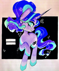 Size: 828x1000 | Tagged: safe, artist:dollbunnie, imported from derpibooru, starlight glimmer, pony, unicorn, equal cutie mark, solo, sparkles, traditional art