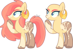 Size: 4728x3199 | Tagged: safe, artist:kurosawakuro, imported from derpibooru, oc, oc only, earth pony, pony, bald, base used, ear piercing, earring, female, jewelry, magical threesome spawn, mare, multiple parents, offspring, parent:big macintosh, parent:fluttershy, parent:tree hugger, piercing, simple background, solo, transparent background