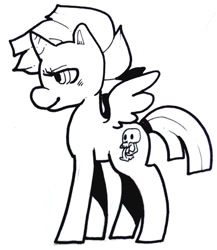 Size: 658x758 | Tagged: safe, artist:aa-ko-sama, imported from derpibooru, oc, oc only, alicorn, pony, alicorn oc, eyelashes, horn, lineart, monochrome, simple background, solo, white background, wings