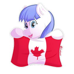 Size: 1800x1800 | Tagged: safe, artist:exobass, imported from derpibooru, oc, oc:snow pup, pony, canada, canadian flag, ear fluff, flag, open mouth, simple background, transparent background