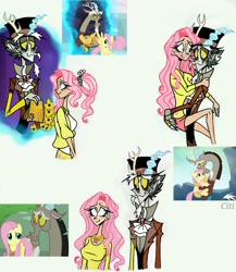 Size: 1747x2015 | Tagged: safe, artist:citi, imported from derpibooru, screencap, discord, fluttershy, human, keep calm and flutter on, the last problem, to where and back again, butt touch, female, hand on butt, humanized, male, older, older fluttershy, portal, scene interpretation, screencap reference, shipping fuel