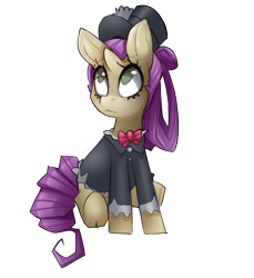 Size: 1488x1626 | Tagged: safe, artist:starlightspark, imported from derpibooru, oc, oc only, oc:hourglass, pony, unicorn, bowtie, clothes, crisis equestria, eyeshadow, female, filly, hat, horn, makeup, simple background, solo, top hat, transparent background, tuxedo, unicorn oc