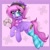 Size: 2000x2000 | Tagged: safe, alternate version, artist:splashofsweet, imported from derpibooru, oc, oc only, oc:lillybit, earth pony, pony, abstract background, bow, chest fluff, clothes, controller, hair bow, headset, high res, looking at you, scarf, smiling, socks, solo, striped socks, thigh highs