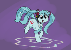 Size: 1661x1162 | Tagged: safe, artist:taurson, imported from derpibooru, kotobukiya, earth pony, pony, anime, cute, digital art, female, happy, hatsune miku, headphones, kotobukiya hatsune miku pony, mare, music notes, necktie, ponified, smiling, solo, vocaloid