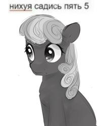 Size: 1162x1426 | Tagged: safe, artist:some_ponu, imported from derpibooru, cheerilee, earth pony, pony, cyrillic, grayscale, meme, monochrome, ponified meme, russian, solo