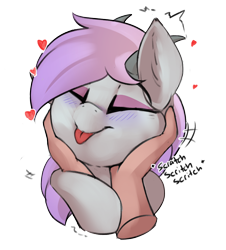 Size: 2226x2457 | Tagged: safe, alternate version, artist:beardie, imported from derpibooru, part of a set, oc, oc:adelind, dracony, dragon, human, hybrid, pony, alternate character, beardies scritching ponies, high res, simple background, tongue out, transparent background