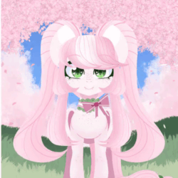 Size: 500x500 | Tagged: safe, artist:taligintou, imported from derpibooru, oc, oc only, oc:sakura-hime, bat pony, pony, animated, emofuri, looking at you, pink, smiling, smiling at you, solo