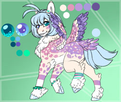 Size: 900x757 | Tagged: safe, artist:malinraf1615, imported from derpibooru, oc, oc only, pegasus, pony, female, magical lesbian spawn, mare, offspring, parent:fluttershy, parent:pinkie pie, parents:flutterpie, reference sheet, solo