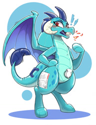 Size: 989x1280 | Tagged: safe, artist:helixjack, artist:ltcolonelwhipper, imported from derpibooru, princess ember, dragon, derpibooru, fire, inflatable, inflatable toy, meta, pool toy, simple background