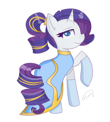 Size: 1560x1720 | Tagged: safe, artist:sunnyroop23, imported from derpibooru, rarity, pony, unicorn, clothes, dress, female, mare, simple background, solo, white background
