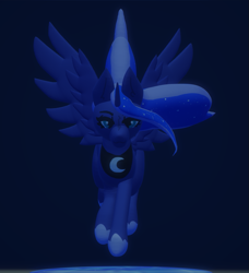 Size: 791x867 | Tagged: safe, artist:nootaz, imported from derpibooru, princess luna, pony, 3d, female, mare, paint 3d, solo