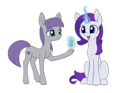 Size: 1917x1413 | Tagged: safe, artist:dusthiel, imported from derpibooru, maud pie, rarity, pony, female, gem, lesbian, magic, rarimaud, shipping, simple background, transparent background